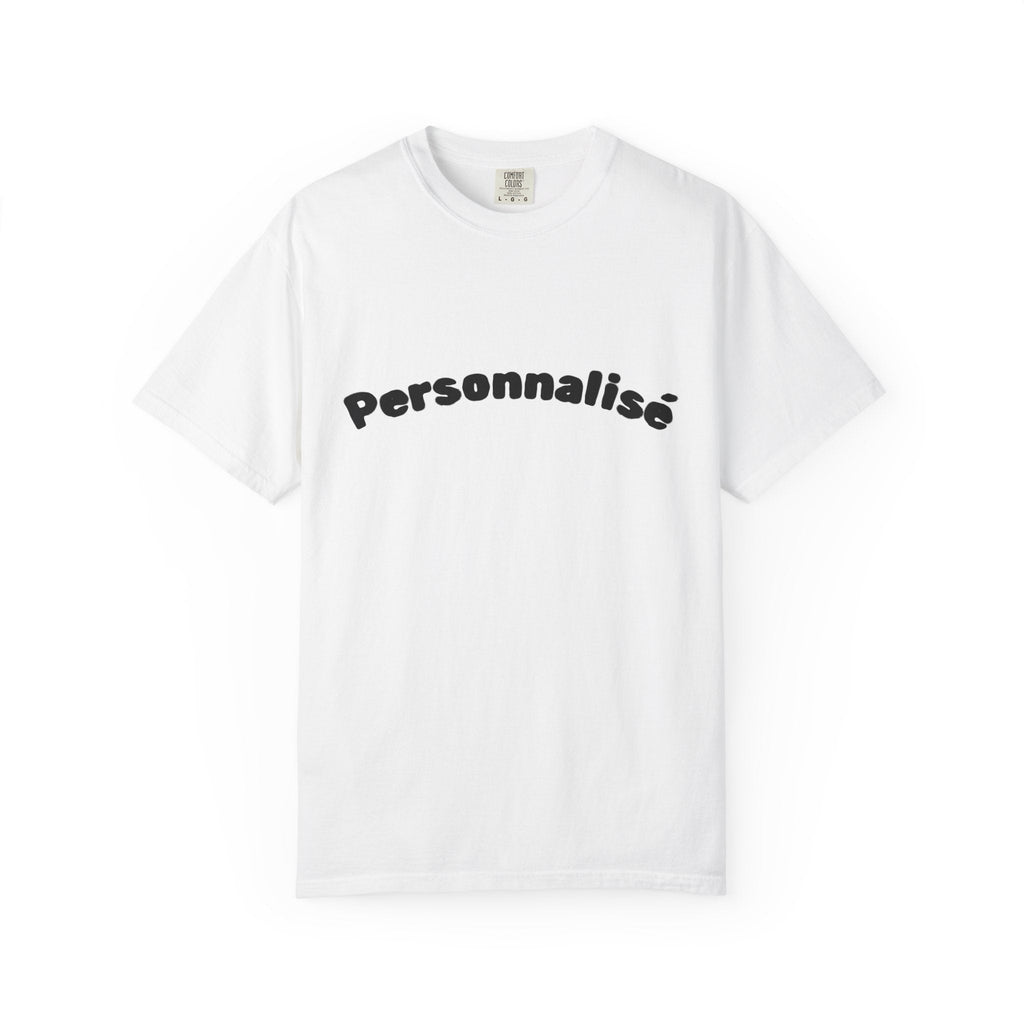 Personalised Curved Text T-Shirt — Custom "Personnalisé" Graphic Tee Etwalo