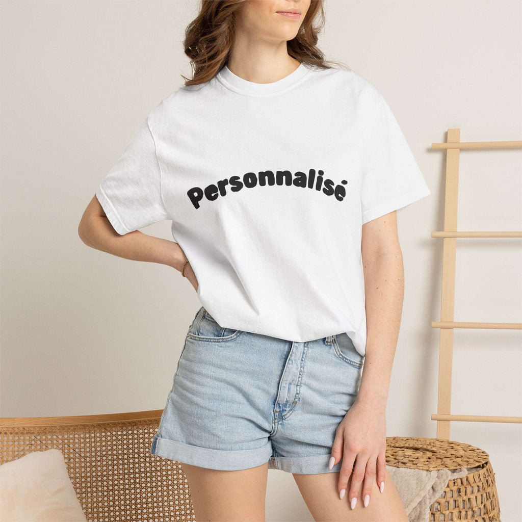Personalised Curved Text T-Shirt — Custom "Personnalisé" Graphic Tee Etwalo