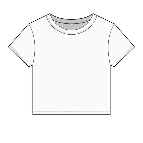 Women's Micro Rib Baby Tee — Cropped Ribbed Baby T-Shirt Etwalo