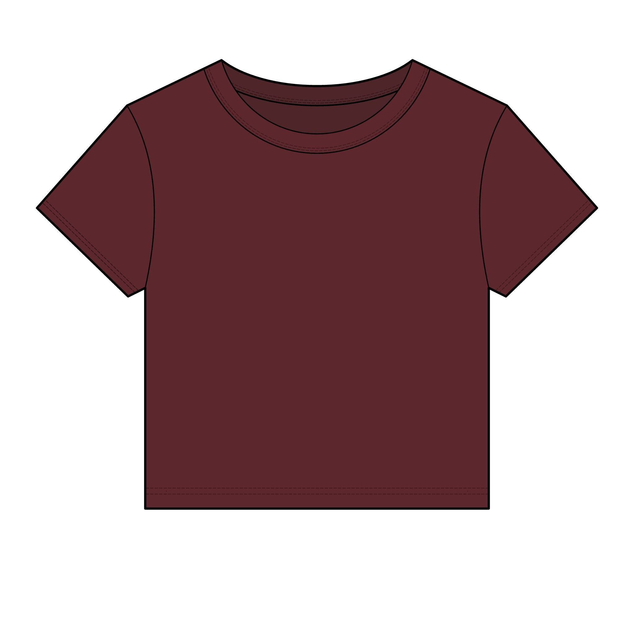 Women's Micro Rib Baby Tee — Cropped Ribbed Baby T-Shirt Etwalo