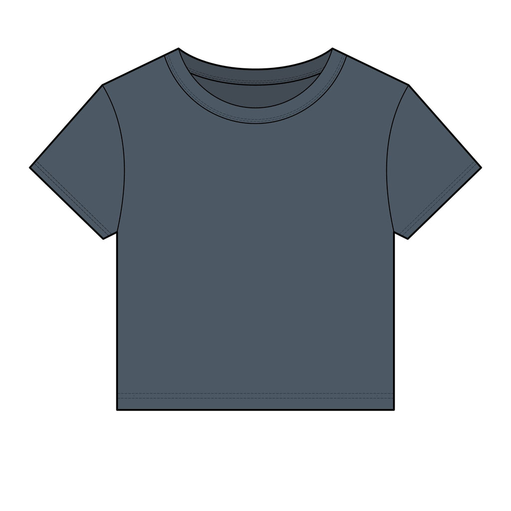 Women's Micro Rib Baby Tee — Cropped Ribbed Baby T-Shirt Etwalo