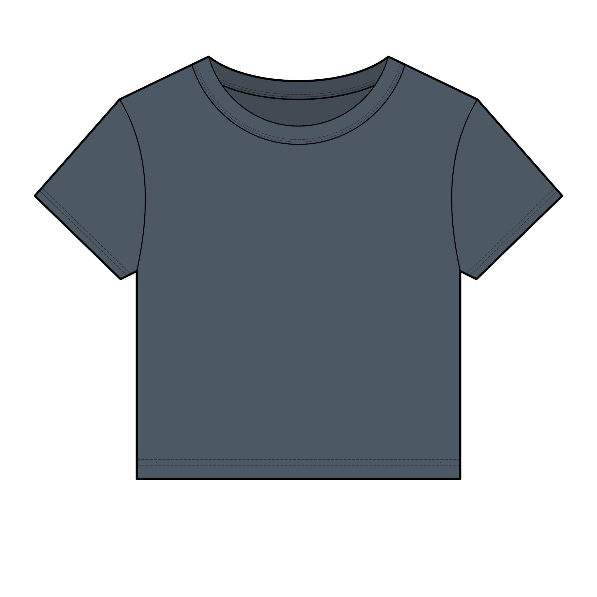 Women's Micro Rib Baby Tee — Cropped Ribbed Baby T-Shirt Etwalo