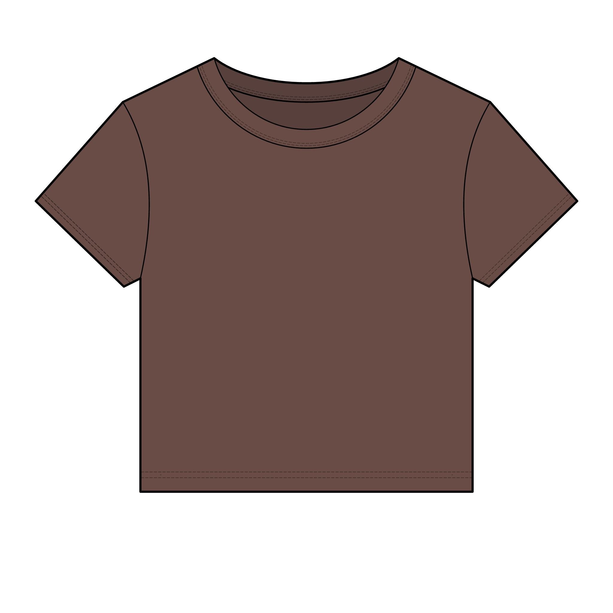 Women's Micro Rib Baby Tee — Cropped Ribbed Baby T-Shirt Etwalo