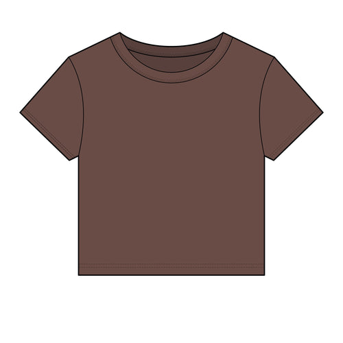 Women's Micro Rib Baby Tee — Cropped Ribbed Baby T-Shirt Etwalo