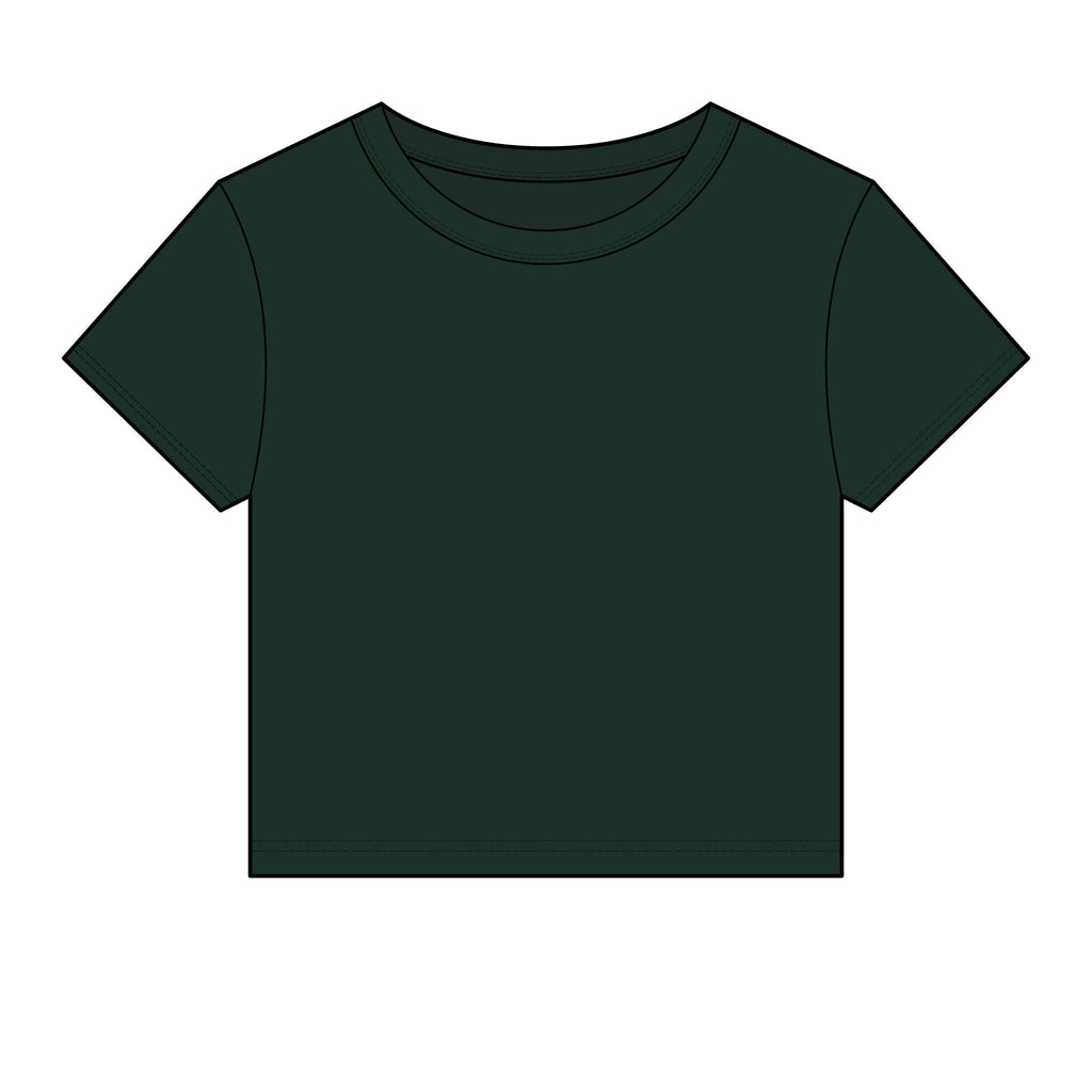 Women's Micro Rib Baby Tee — Cropped Ribbed Baby T-Shirt Etwalo