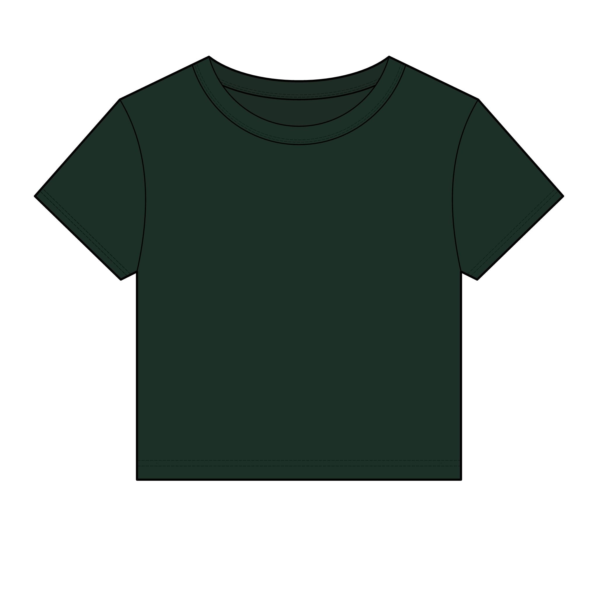 Women's Micro Rib Baby Tee — Cropped Ribbed Baby T-Shirt Etwalo