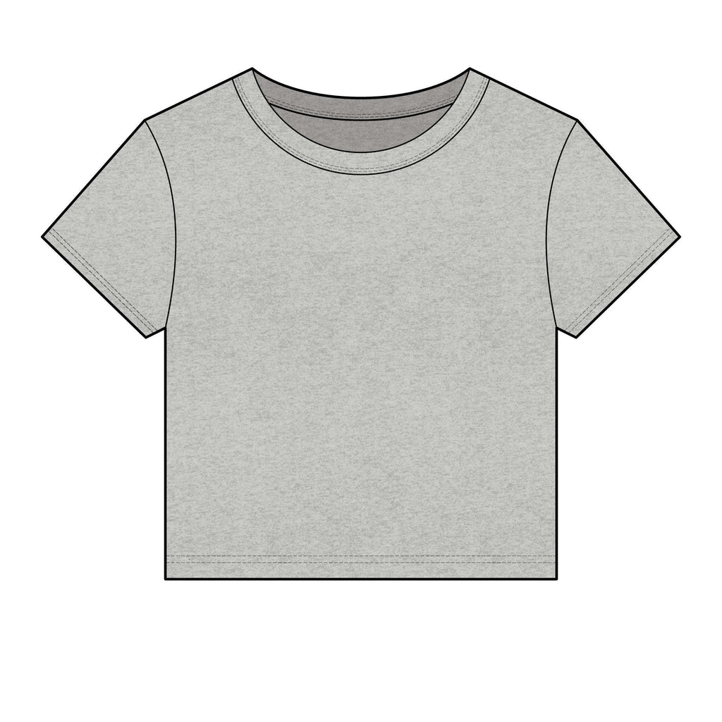 Women's Micro Rib Baby Tee — Cropped Ribbed Baby T-Shirt Etwalo