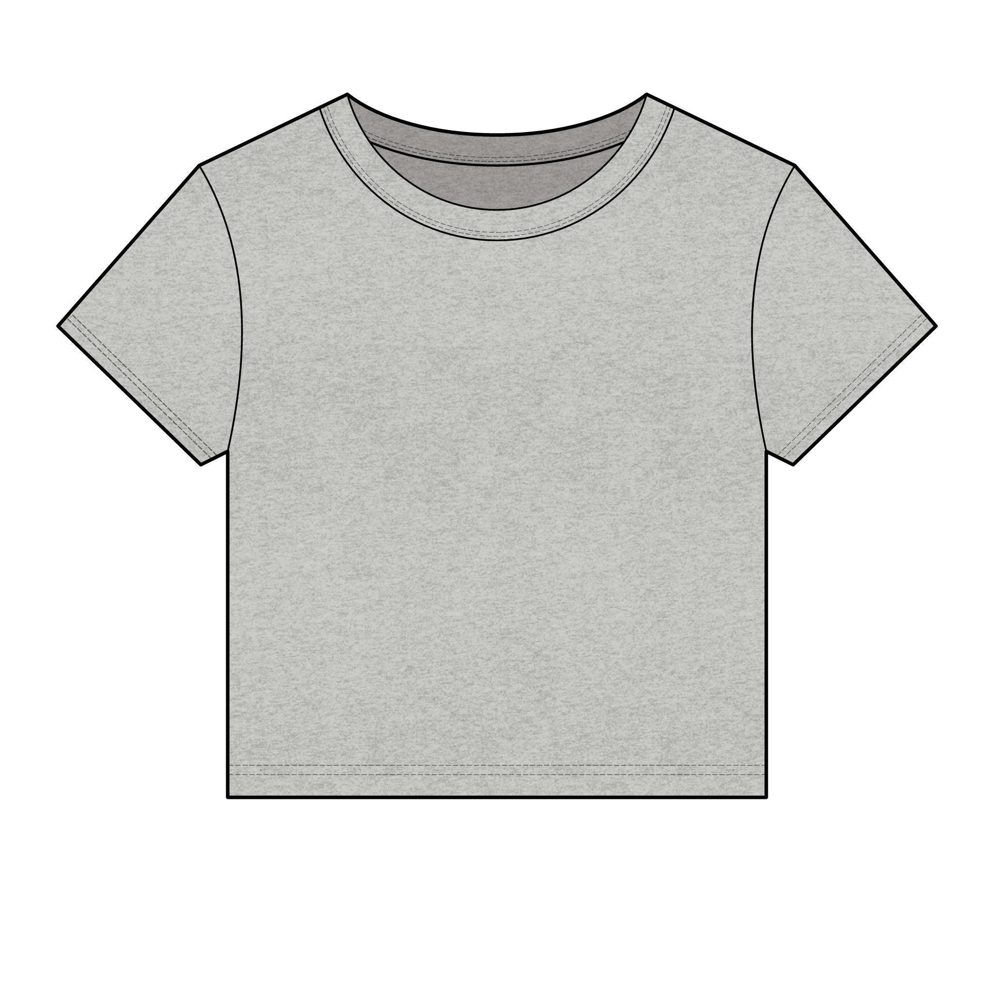Women's Micro Rib Baby Tee — Cropped Ribbed Baby T-Shirt Etwalo