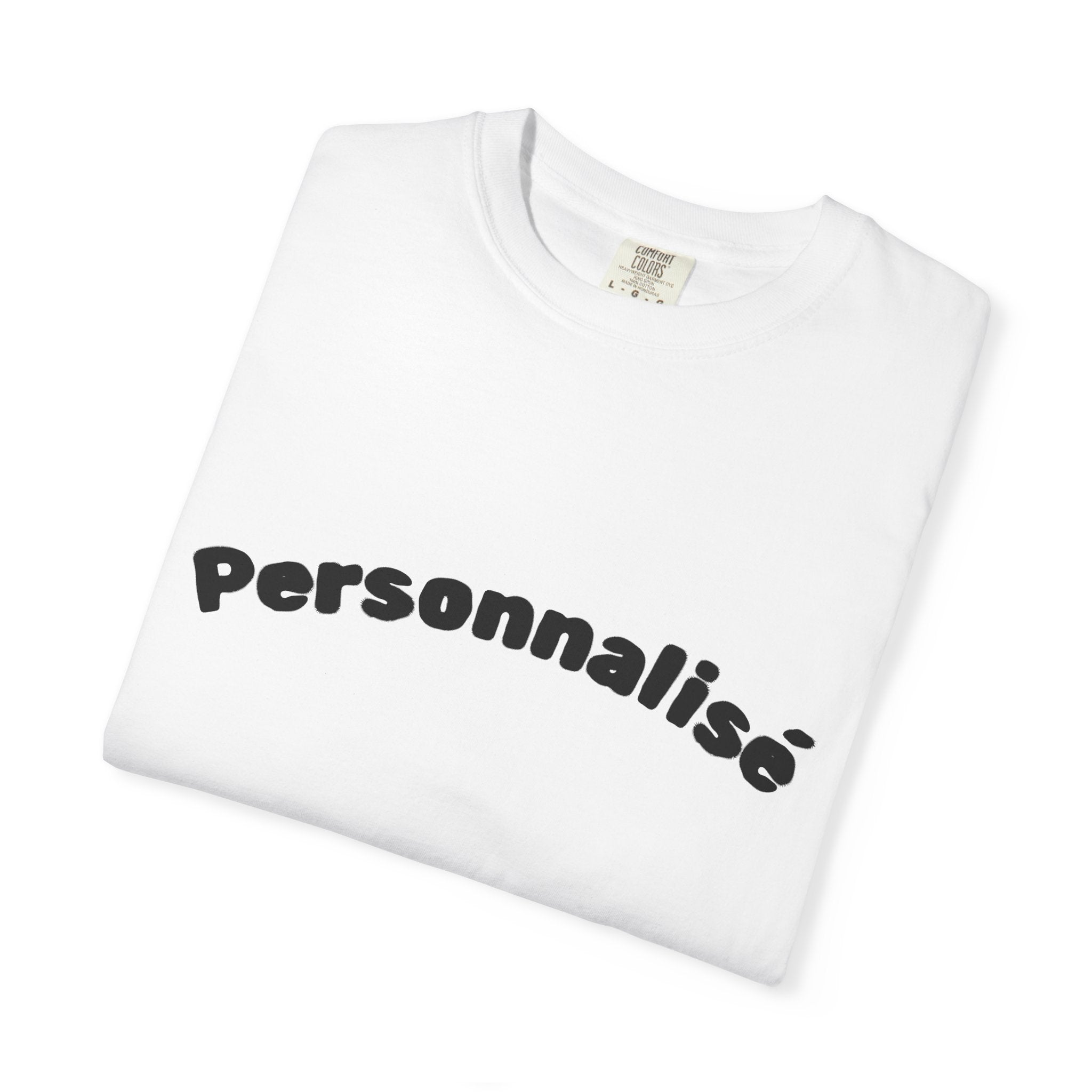 Personalised Curved Text T-Shirt — Custom "Personnalisé" Graphic Tee Etwalo